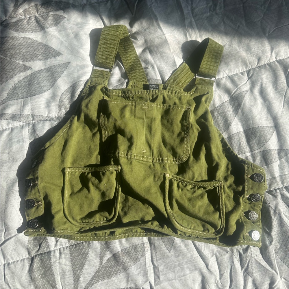 Olive Green Utility Crop Top